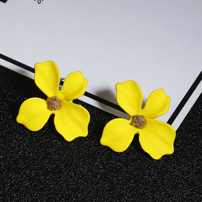 1 Pair Modern Style Flower Plating Alloy Ear Studs