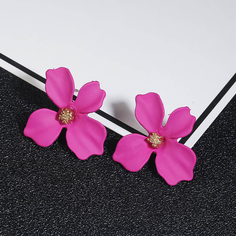 1 Pair Modern Style Flower Plating Alloy Ear Studs