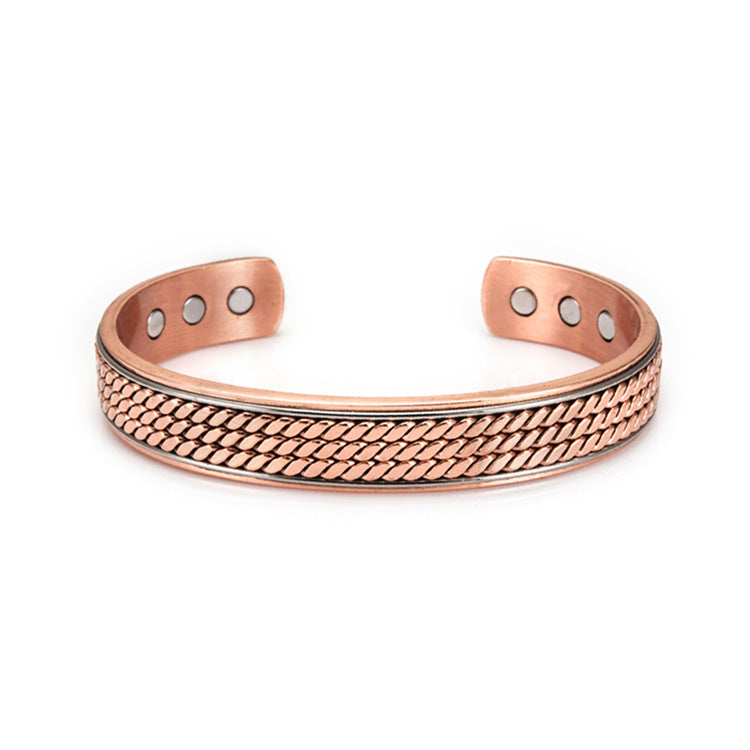 Vintage Style Geometric Copper Magnetic Unisex Bangle