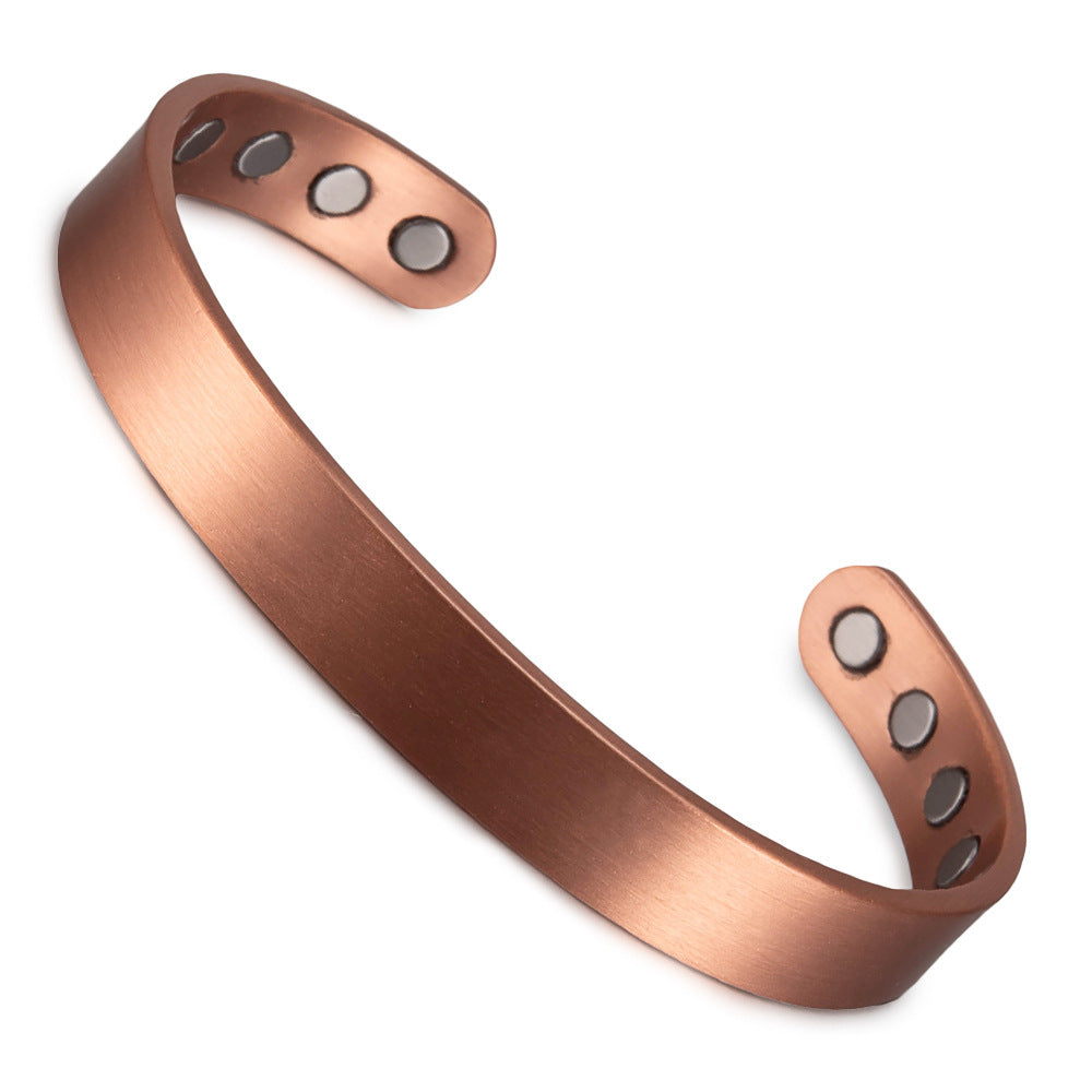 Retro Solid Color Magnetic Material Copper Rings Bracelets