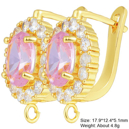 1 Pair Classic Style Square Plating Inlay Copper Zircon 18k Gold Plated White Gold Plated Hoop Earrings