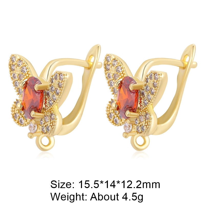 1 Pair Classic Style Square Plating Inlay Copper Zircon 18k Gold Plated White Gold Plated Hoop Earrings