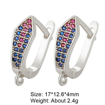 1 Pair Classic Style Square Plating Inlay Copper Zircon 18k Gold Plated White Gold Plated Hoop Earrings