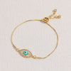 Elegant Luxurious Classic Style Heart Shape Eye Copper Enamel Plating Inlay Zircon 14k Gold Plated Bracelets