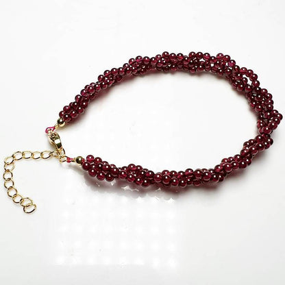 Simple Style Solid Color Austrian Crystal Beaded Necklace