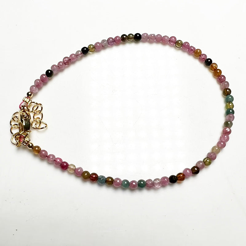 Wholesale Jewelry Modern Style Color Block Crystal Tourmaline Anklet