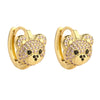 1 Pair Simple Style Bear Inlay Copper Zircon Earrings