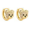 1 Pair Simple Style Bear Inlay Copper Zircon Earrings