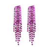1 Pair Sweet Tassel Inlay Alloy Rhinestones Drop Earrings