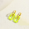 1 Pair Elegant Classic Style Square Enamel Plating Inlay Copper Zircon 14k Gold Plated Earrings