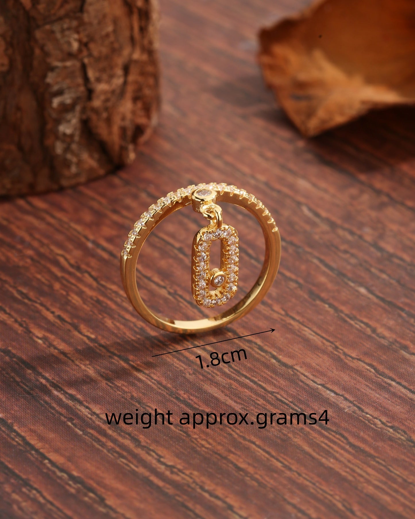 Basic Modern Style Simple Style Rectangle Copper Plating Inlay Zircon 18k Gold Plated Charm Rings