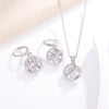 Casual Sweet Geometric Round Copper Inlay Zircon Earrings Necklace