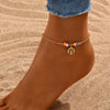 Vacation Bohemian Beach Tree 201 Stainless Steel Plastic Beaded Plating 18K Gold Plated Women'S Anklet