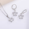 Casual Elegant Simple Style Round Star Copper Inlay Zircon Earrings Necklace