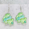 1 Pair Commute Frog Printing Arylic Drop Earrings