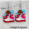 1 Pair Funny Animal Cartoon Character Arylic Drop Earrings