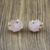 1 Pair Simple Style Irregular Inlay Gem Natural Stone Ear Studs