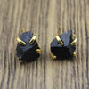 1 Pair Simple Style Irregular Inlay Gem Natural Stone Ear Studs