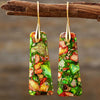 1 Pair Classic Style Water Droplets Patchwork Agate Drop Earrings