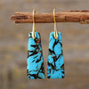 1 Pair Classic Style Water Droplets Patchwork Agate Drop Earrings