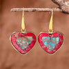 1 Pair Classic Style Water Droplets Patchwork Agate Drop Earrings