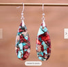 1 Pair Classic Style Water Droplets Patchwork Agate Drop Earrings