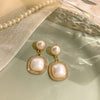 1 Pair Simple Style Round Inlay Alloy Pearl Zircon Ear Studs