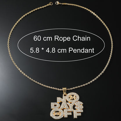 Hip-hop Letter Stainless Steel Alloy Inlay Rhinestones Unisex Pendant Necklace