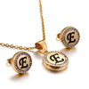 Wholesale Sweet Letter Stainless Steel Plating 18k Gold Plated Earrings Necklace