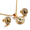 Wholesale Sweet Letter Stainless Steel Plating 18k Gold Plated Earrings Necklace