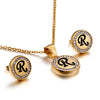 Wholesale Sweet Letter Stainless Steel Plating 18k Gold Plated Earrings Necklace