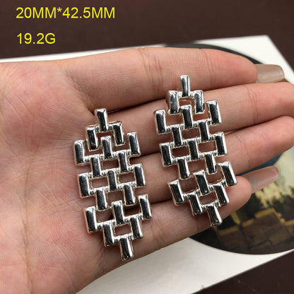 1 Pair Retro Geometric Plating Alloy Ear Studs