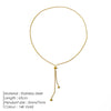 Lady Solid Color Stainless Steel Plating 14k Gold Plated Long Necklace