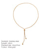 Lady Solid Color Stainless Steel Plating 14k Gold Plated Long Necklace