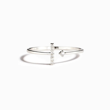 Basic Simple Style Geometric Sterling Silver Plating Inlay Zircon Open Rings