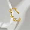 Ig Style Artistic Irregular Stainless Steel Plating 14k Gold Plated Open Rings