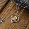 Sweet Sunflower Heart Shape Alloy Iron Plating Inlay Rhinestones White Gold Plated Women's Pendant Necklace