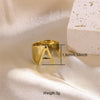 Hip-hop Punk Cool Style Letter Stainless Steel Plating 18k Gold Plated Wide Band Rings