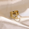 Hip-hop Punk Cool Style Letter Stainless Steel Plating 18k Gold Plated Wide Band Rings