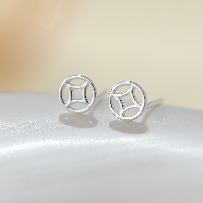 Simple Style Flower Snowflake Notes Sterling Silver Ear Studs 1 Pair