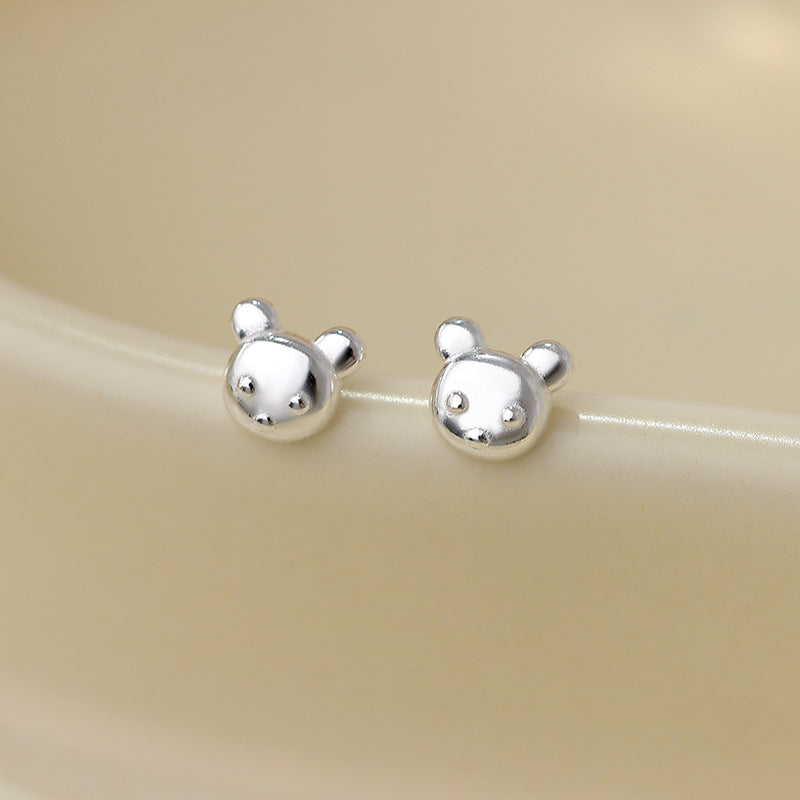 Simple Style Flower Snowflake Notes Sterling Silver Ear Studs 1 Pair