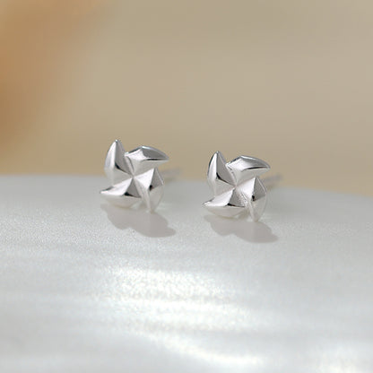 Simple Style Flower Snowflake Notes Sterling Silver Ear Studs 1 Pair