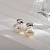 1 Pair Lady Geometric Inlay Stainless Steel Pearl Zircon Gold Plated Ear Studs