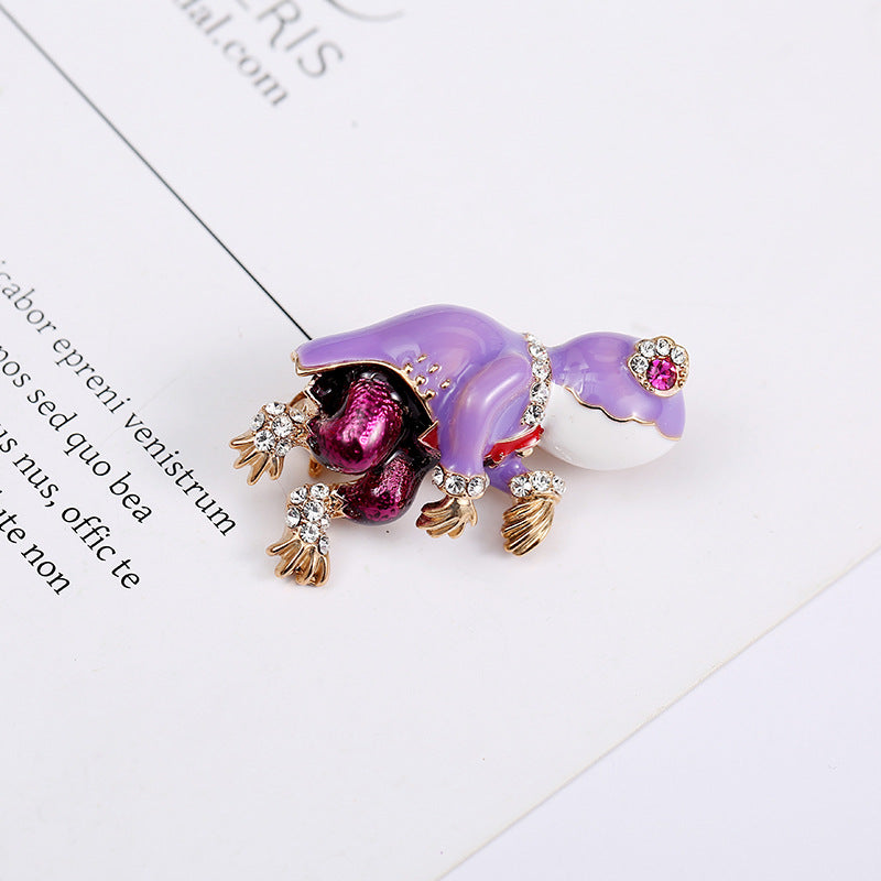 Funny Animal Alloy Enamel Inlay Artificial Gemstones Women'S Brooches