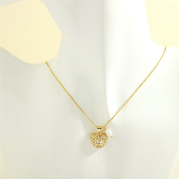 Cute Simple Style Little Bear Copper 18k Gold Plated Zircon Pendant Necklace In Bulk