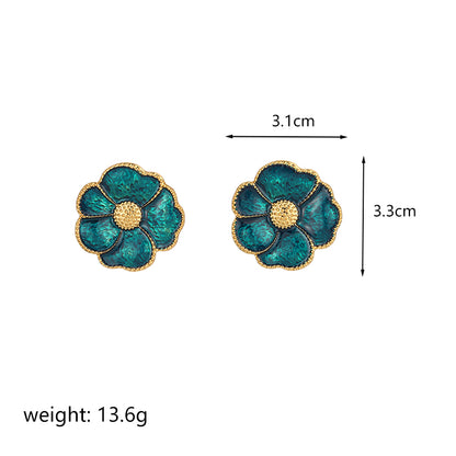 1 Pair Vintage Style Flower Plating Copper 14k Gold Plated Ear Studs