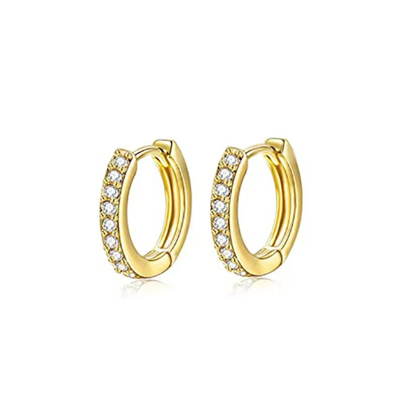 1 Pair Luxurious Solid Color Plating Inlay Copper Rhinestones 18k Gold Plated Earrings