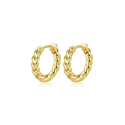 1 Pair Luxurious Solid Color Plating Inlay Copper Rhinestones 18k Gold Plated Earrings