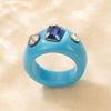 Simple Fashion Transparent Acrylic Resin French Retro Wind Creative Diamond Ring