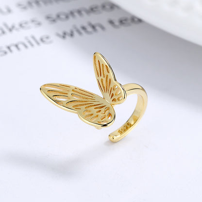 1 Piece Simple Style Butterfly Plating Sterling Silver Ear Cuffs